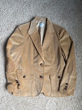 Westbound Tan 100% Cotton Corduroy Blazer Jacket Size 14 Regular Women's